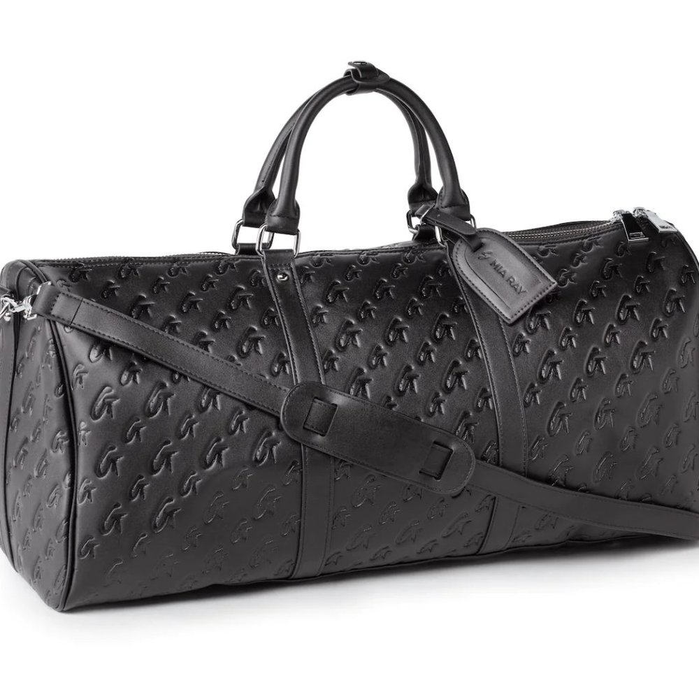 GLAM-AHOLIC BLACK MATTR DUFFLE BAG WITH BLACK LINING